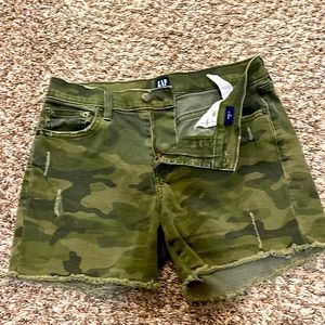 Gap Camouflage Distressed Shorts